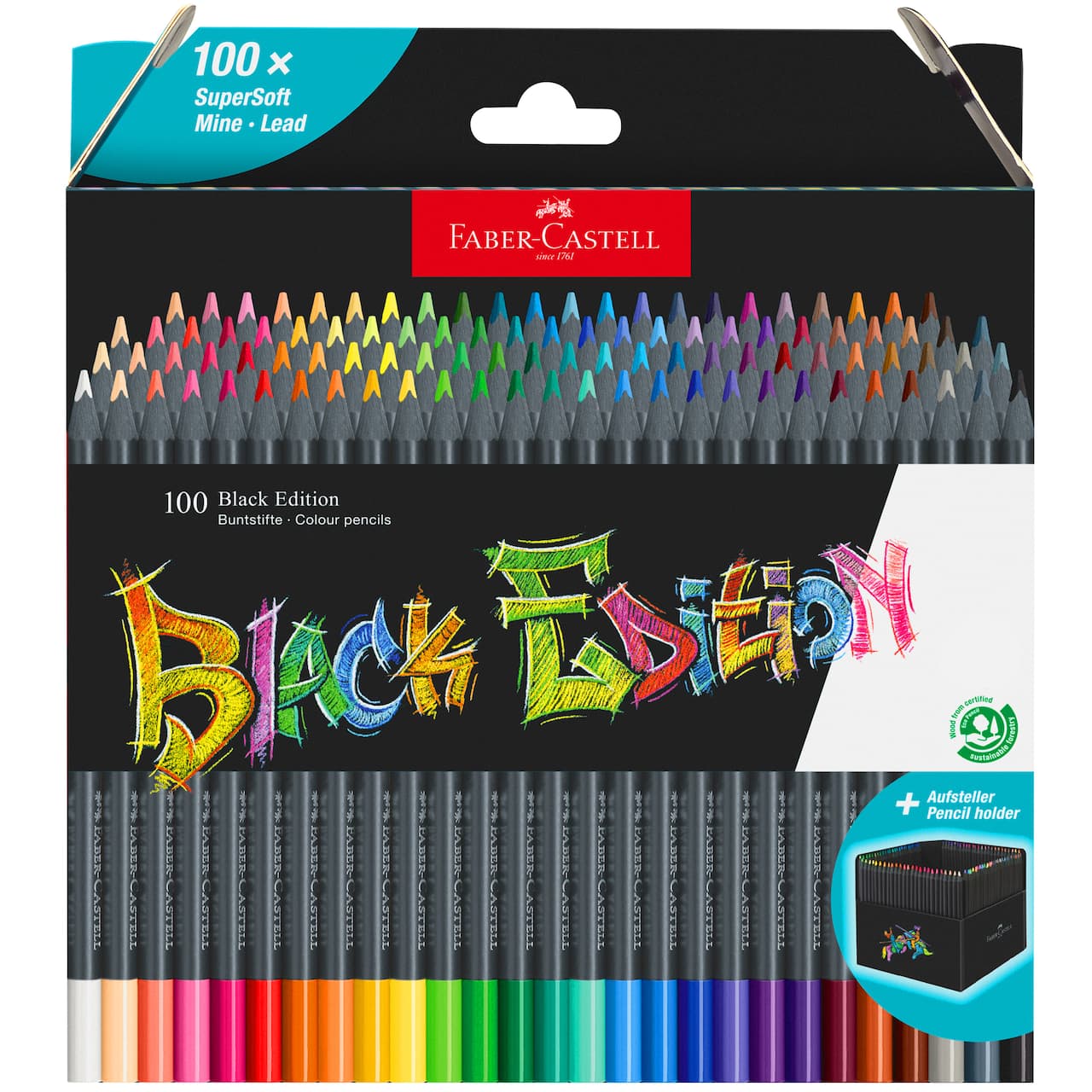 Faber-Castell® Black Edition 100 Coloured Pencils Set
